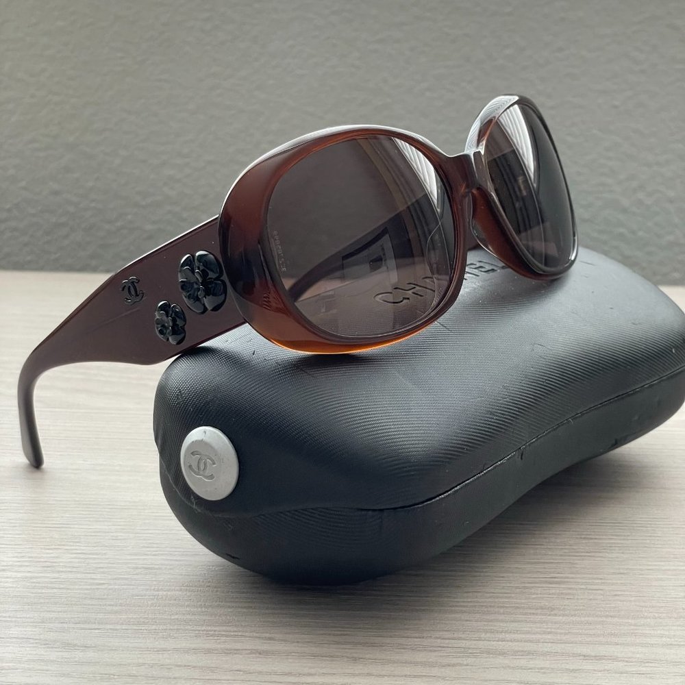 Chanel Camellia Sunglasses (Used) with Original Case